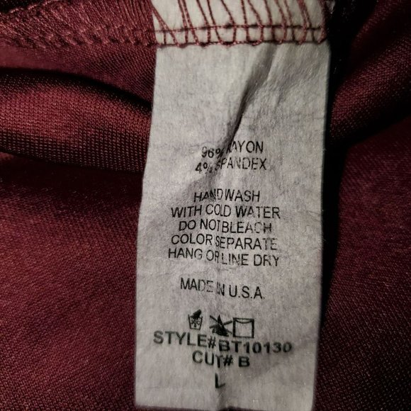 Banana Lemon Burgundy top Sz. L - Picture 6 of 7